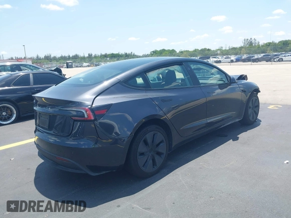 2025 Tesla Model 3 Long Range with VIN 5YJ3E1EA0SF903825, listed as a IAAI auction lot 42197820 with 4,944 mi miles and . Bid and sale history available at DreamBid. Image 4.