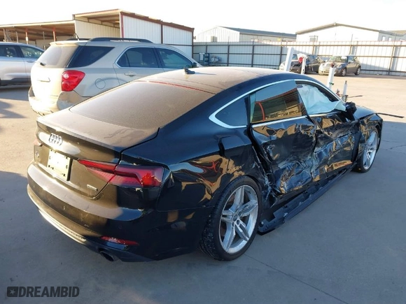 2019 Audi A5 Sportback Premium Plus with VIN WAUENCF55KA027183, listed as a IAAI auction lot 41241789 with 37,508 mi miles. Bid and sale history available at carsss.com. Image 4.