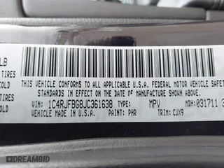 2018 Jeep Grand Cherokee Limited with VIN 1C4RJFBG8JC361638, listed as a IAAI auction lot 41431613 with 124,263 mi miles. Bid and sale history available at carsss.com. Image 9.