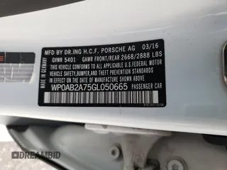 2016 Porsche Panamera 4S z VIN WP0AB2A75GL050665, wystawiony jako Copart lot #71320672 z przebiegiem 52 844 mil mil oraz . Historia ofert i sprzedaży dostępna na DreamBid. Obrazek 12.