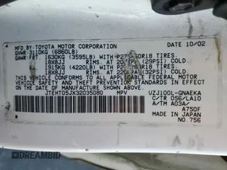 2003 Toyota Land Cruiser with VIN JTEHT05JX32035080, listed as a Copart auction lot 46715835 with 240,051 mi miles and Salvage Title. Bid and sale history available at carsss.com. Image 15.