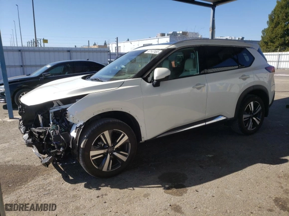 2023 Nissan Rogue SL with VIN 5N1BT3CA0PC861818, listed as a Copart auction lot 47147465 with 16,596 mi miles and Salvage Title. Bid and sale history available at carsss.com. Image 1.