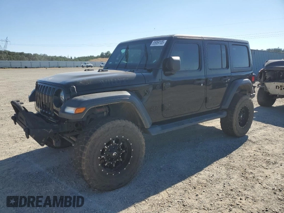 2020 Jeep Wrangler Unlimited Sport S z VIN 1C4HJXDG2LW169308, wystawiony jako Copart lot #55959105 z przebiegiem 58 950 mil mil oraz Szkoda całkowita • Salvage title. Historia ofert i sprzedaży dostępna na DreamBid. Obrazek 1.