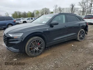 2019 Audi Q8 Prestige z VIN WA1FVAF1XKD033658, wystawiony jako Copart lot #56210205 z przebiegiem 43 587 mil mil oraz Szkody całkowita. Historia ofert i sprzedaży dostępna na DreamBid. Obrazek 1.