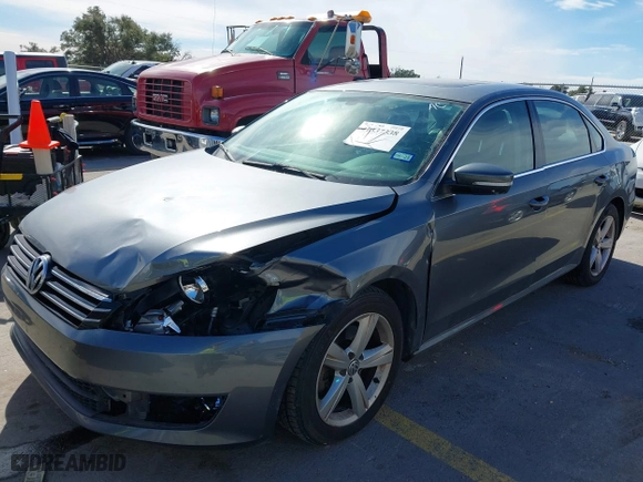 2013 Volkswagen Passat SE with VIN 1VWBP7A32DC144639, listed as a IAAI auction lot 41337338 with 147,878 mi miles. Bid and sale history available at carsss.com. Image 2.