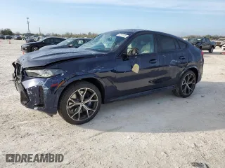 2025 BMW X6 M60i with VIN 5UX43EX01S9X19069, listed as a Copart auction lot 42613105 with 6,909 mi miles and Salvage Title. Bid and sale history available at carsss.com. Image 1.