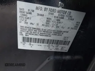 2008 Ford Edge SEL z VIN 2FMDK38C78BA48645, wystawiony jako IAAI lot #41164008 z przebiegiem 175 459 mil mil oraz . Historia ofert i sprzedaży dostępna na DreamBid. Obrazek 9.