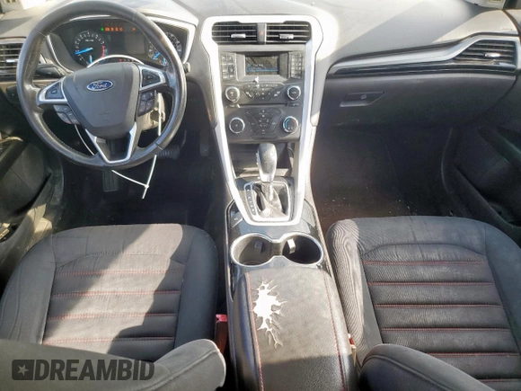 2015 Ford Fusion SE z VIN 1FA6P0H75F5120918, wystawiony jako Copart lot #59377185 z przebiegiem Nie podano mil oraz Czysty tytuł • Clean title. Historia ofert i sprzedaży dostępna na DreamBid. Obrazek 8.