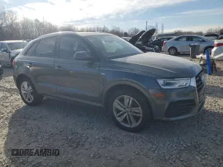 2018 Audi Q3 Premium with VIN WA1BCCFS1JR000879, listed as a Copart auction lot 47221015 with 18,464 mi miles and Salvage title. Bid and sale history available at DreamBid. Image 4.