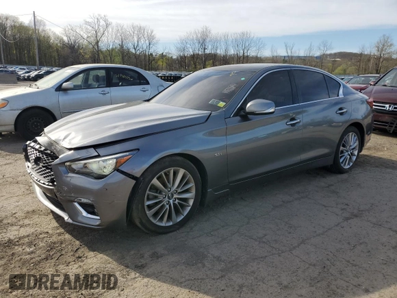 2018 Infiniti Q50 3.0t LUXE with VIN JN1EV7AR4JM430690, listed as a Copart auction lot 54324925 with 69,812 mi miles and Salvage Title. Bid and sale history available at carsss.com. Image 1.