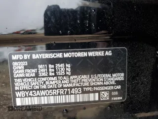 2024 BMW i4 eDrive35 z VIN WBY43AW05RFR71493, wystawiony jako Copart lot #47165825 z przebiegiem 2 353 mil mil oraz Szkoda całkowita • Salvage title. Historia ofert i sprzedaży dostępna na DreamBid. Obrazek 14.