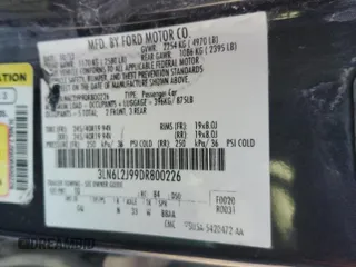 2013 Lincoln MKZ with VIN 3LN6L2J99DR800226, listed as a Copart auction lot 47105465 with Not Provided miles and Salvage Title. Bid and sale history available at DreamBid. Image 12.