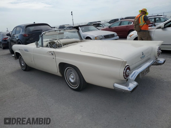 1957 Ford Thunderbird with VIN C7FH382576, listed as a Copart auction lot 75124844 with 22,465 mi miles and Salvage Title. Bid and sale history available at DreamBid. Image 2.