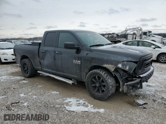 2018 Ram 1500 Express with VIN 1C6RR6FG1JS127115, listed as a Copart auction lot 43017055 with 87,487 mi miles and Salvage title. Bid and sale history available at DreamBid. Image 4.