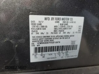 2017 Ford Explorer XLT with VIN 1FM5K8D87HGE12879, listed as a Copart auction lot 46626775 with 121,654 mi miles and Salvage Title. Bid and sale history available at carsss.com. Image 15.