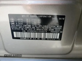 2018 Subaru Legacy Limited with VIN 4S3BNEN64J3039274, listed as a Copart auction lot 43260415 with 0 mi miles and Salvage Title. Bid and sale history available at carsss.com. Image 13.