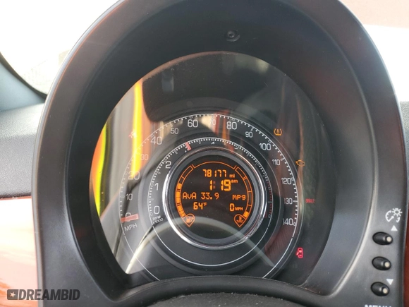 2013 FIAT 500 Turbo with VIN 3C3CFFHH1DT618739, listed as a Copart auction lot 85331074 with 78,177 mi miles and Salvage Title. Bid and sale history available at carsss.com. Image 9.