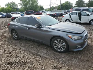 2015 Infiniti Q50 Premium with VIN JN1BV7ARXFM421115, listed as a Copart auction lot 60875545 with 84,549 mi miles and Salvage title. Bid and sale history available at DreamBid. Image 4.