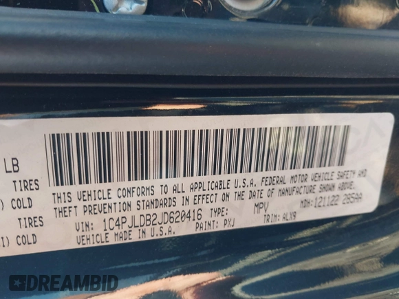 2018 Jeep Cherokee Limited с VIN 1C4PJLDB2JD620416, выставлен на аукционе IAAI как лот 41818047 с пробегом 68 461 миль миль и . История ставок и продаж доступна на DreamBid. Изображение 9.