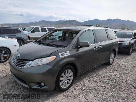 2013 Toyota Sienna XLE with VIN 5TDDK3DC1DS063127, listed as a Copart auction lot 58387015 with 196,574 mi miles and Salvage title. Bid and sale history available at DreamBid. Image 1.