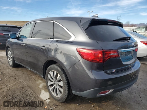 2016 Acura MDX w/Tech with VIN 5FRYD4H4XGB038321, listed as a Copart auction lot 81825384 with 155,598 mi miles and Salvage Title. Bid and sale history available at carsss.com. Image 2.
