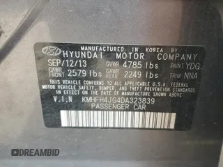 2013 Hyundai Azera с VIN KMHFH4JG4DA323839, выставлен на аукционе Copart как лот 58860835 с пробегом 180 982 миль миль и Списание • Salvage title. История ставок и продаж доступна на DreamBid. Изображение 12.