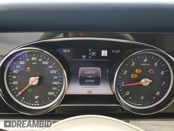 2019 Mercedes-Benz E 450 z VIN WDD1K6HB2KF106009, wystawiony jako Copart lot #54534225 z przebiegiem 52 560 mil mil oraz Szkoda całkowita • Salvage title. Historia ofert i sprzedaży dostępna na DreamBid. Obrazek 9.