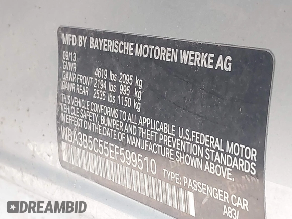 2014 BMW 3 Series 328i xDrive с VIN WBA3B5C55EF599510, выставлен на аукционе IAAI как лот 42333132 с пробегом 180 588 миль миль и . История ставок и продаж доступна на DreamBid. Изображение 9.