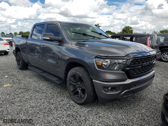 2022 Ram 1500 Big Horn with VIN 1C6RREMT9NN228059, listed as a Copart auction lot 74481494 with 0 mi miles and Salvage Title. Bid and sale history available at carsss.com. Image 4.