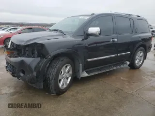 2014 Nissan Armada Platinum z VIN 5N1BA0NF5EN601168, wystawiony jako Copart lot #44590395 z przebiegiem Nie podano mil oraz Szkoda całkowita • Salvage title. Historia ofert i sprzedaży dostępna na DreamBid. Obrazek 1.