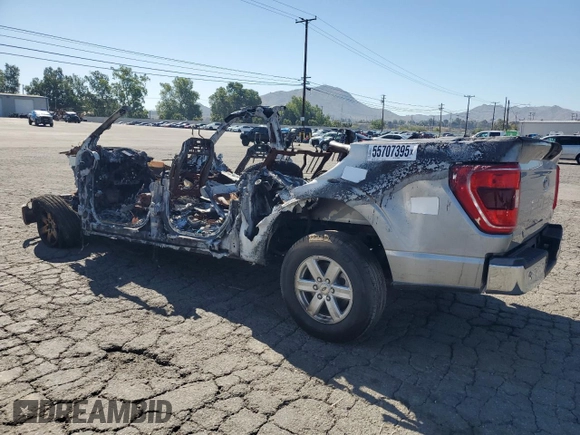2023 Ford F-150 XL with VIN 1FTEW1C81PKE77742, listed as a Copart auction lot 55707395 with Not Provided miles and Salvage Title. Bid and sale history available at DreamBid. Image 2.