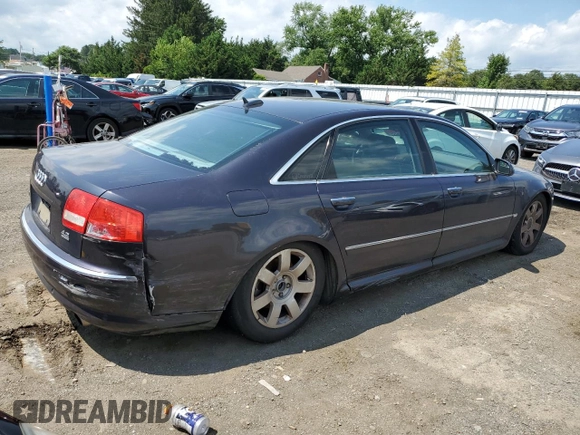 2005 Audi A8 with VIN WAUML44E75N002924, listed as a Copart auction lot 65384645 with Not provided miles and Salvage title. Bid and sale history available at DreamBid. Image 3.