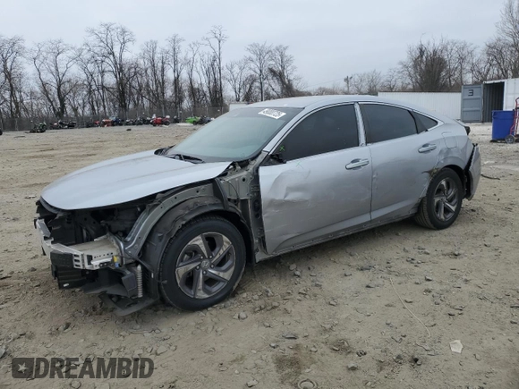 2019 Honda Insight EX with VIN 19XZE4F55KE018247, listed as a Copart auction lot 49000725 with 74,224 mi miles and Salvage Title. Bid and sale history available at carsss.com. Image 1.