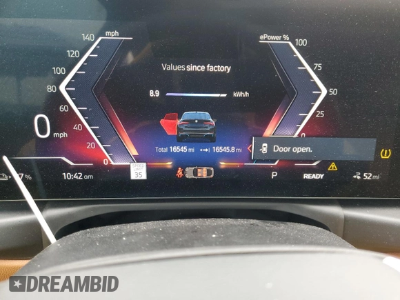 2023 BMW i4 eDrive35 z VIN WBY43AW02PFP54240, wystawiony jako Copart lot #44254985 z przebiegiem 16 545 mil mil oraz Szkoda całkowita • Salvage title. Historia ofert i sprzedaży dostępna na DreamBid. Obrazek 9.