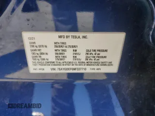 2022 Tesla Model Y Performance z VIN 7SAYGDEF6NF337710, wystawiony jako Copart lot #60200985 z przebiegiem 101 168 mil mil oraz Szkoda całkowita • Salvage title. Historia ofert i sprzedaży dostępna na DreamBid. Obrazek 12.