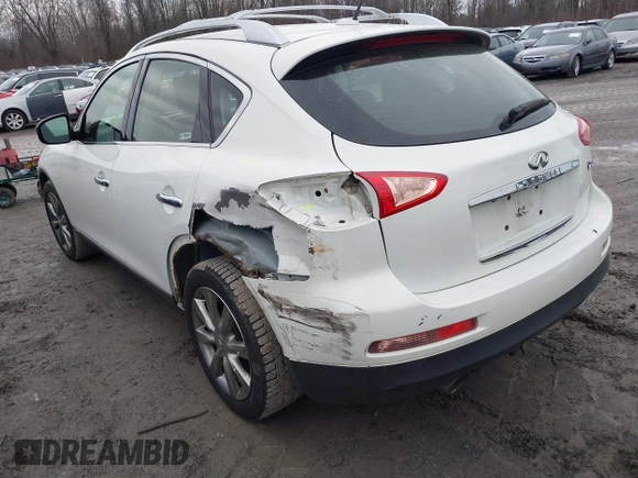 2012 Infiniti EX Journey with VIN JN1AJ0HR0CM452602, listed as a IAAI auction lot 41131345 with 108,046 mi miles. Bid and sale history available at carsss.com. Image 3.