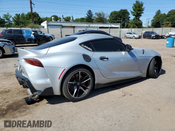 2020 Toyota GR Supra 3.0 with VIN WZ1DB4C08LW031739, listed as a Copart auction lot 71182044 with 0 mi miles and Salvage Title. Bid and sale history available at carsss.com. Image 3.
