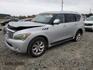 2011 Infiniti QX56 8-passenger with VIN JN8AZ2ND6B9701078, listed as a Copart auction lot 79008324 with 212,656 mi miles and Salvage Title. Bid and sale history available at carsss.com. Image 1.
