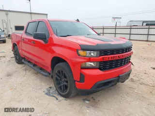 2021 Chevrolet Silverado 1500 Custom with VIN 1GCPWBEK7MZ319707, listed as a IAAI auction lot 41221510 with NaN miles. Bid and sale history available at carsss.com. Image 1.
