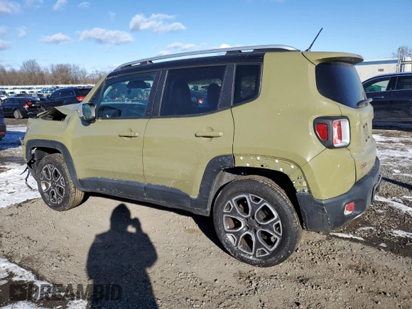 2015 Jeep Renegade Limited with VIN ZACCJBDT1FPC36282, listed as a Copart auction lot 41671525 with 127,938 mi miles and Salvage Title. Bid and sale history available at DreamBid. Image 2.