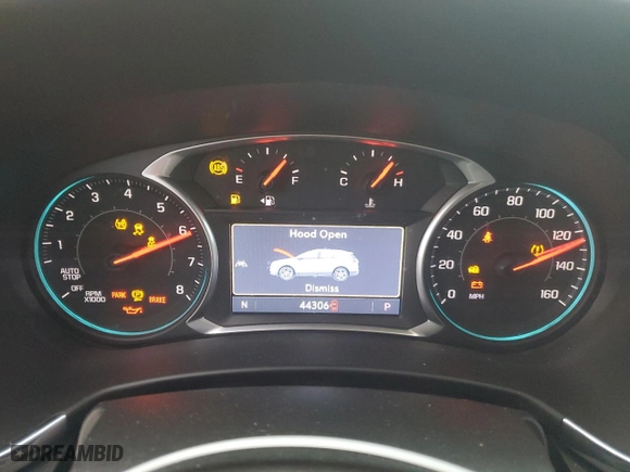 2020 Chevrolet Equinox Premier with VIN 2GNAXYEX3L6131639, listed as a Copart auction lot 86572814 with 44,306 mi miles and Salvage Title. Bid and sale history available at carsss.com. Image 9.