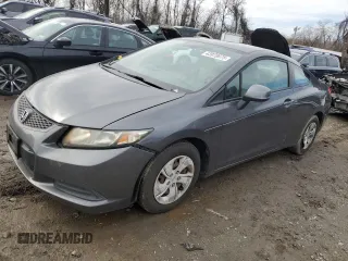 2013 Honda Civic Cpe LX with VIN 2HGFG3B5XDH521472, listed as a Copart auction lot 43970675 with 113,410 mi miles and Salvage Title. Bid and sale history available at carsss.com. Image 1.