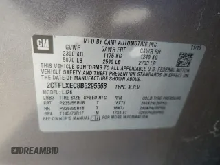 2011 GMC Terrain SLT-2 with VIN 2CTFLXEC8B6295568, listed as a Copart auction lot 70779954 with 188,622 mi miles and Salvage Title. Bid and sale history available at DreamBid. Image 13.