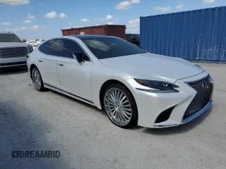 2018 Lexus LS with VIN JTHB5LFF9J5001920, listed as a Copart auction lot 76780084 with 0 mi miles and Non Repairable. Bid and sale history available at carsss.com. Image 4.