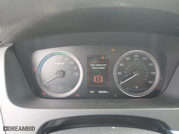 2017 Hyundai Sonata Hybrid SE with VIN KMHE24L31HA074137, listed as a Copart auction lot 45313855 with 44,370 mi miles and Salvage Title. Bid and sale history available at carsss.com. Image 9.