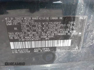 2012 Toyota RAV4 с VIN 2T3BF4DV5CW250872, выставлен на аукционе IAAI как лот 42391792 с пробегом 236 597 миль миль и . История ставок и продаж доступна на DreamBid. Изображение 9.