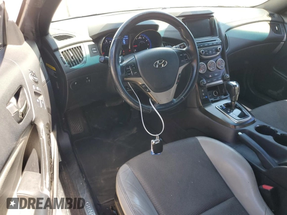 2013 Hyundai Genesis Coupe 2.0T with VIN KMHHT6KD8DU083460, listed as a Copart auction lot 57957635 with 166,354 mi miles and Salvage title. Bid and sale history available at DreamBid. Image 8.