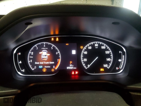2020 Honda Accord Touring with VIN 1HGCV2F98LA011036, listed as a Copart auction lot 58977685 with 75,467 mi miles and Salvage title. Bid and sale history available at DreamBid. Image 9.