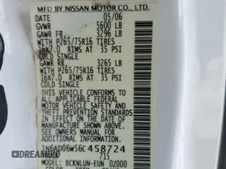2006 Nissan Frontier SE с VIN 1N6AD06W56C458724, выставлен на аукционе Copart как лот 43800945 с пробегом 189 413 миль миль и Чистый • Clean title. История ставок и продаж доступна на DreamBid. Изображение 12.