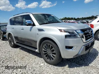 2021 Nissan Armada Platinum with VIN JN8AY2DB5M9791328, listed as a Copart auction lot 61401934 with 30,117 mi miles and Salvage Title. Bid and sale history available at carsss.com. Image 4.